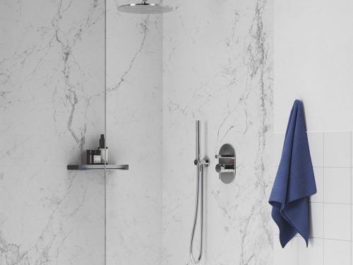 Ravak Fali kiállás integrált zuhanyrózsa tartóval 706.00CR, króm X07P206