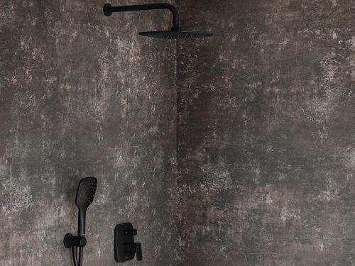 Esőztető zuhanyfej ABS, szögletes, 250mm 983.20BL, fekete