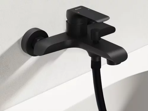 Flat fali kádcsaptelep szettel, matt fekete FL 022.20BLM+S