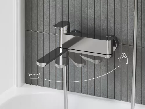 Chrome fali kádcsaptelep szettel, króm CR II 022.00CR CRS+S