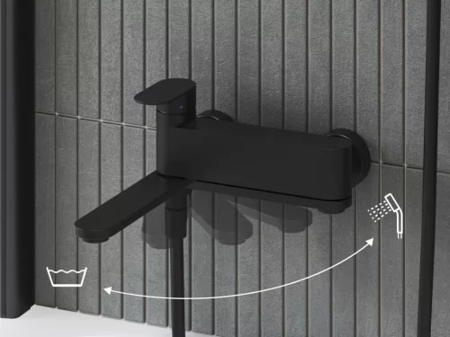 Chrome fali kádcsaptelep szettel, matt fekete CR II 022.20BL+S