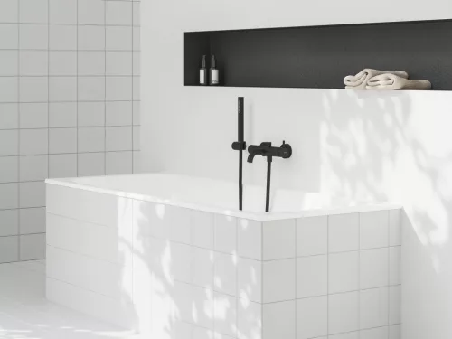 Espirit fali kádcsaptelep szettel, matt fekete  ES 022.20BLM+S