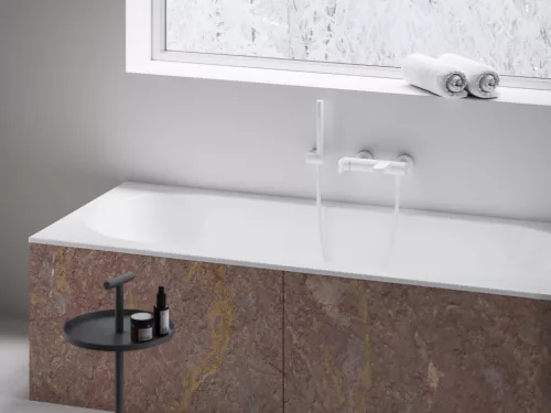 Eleganta fali kádcsaptelep szettel, fehér EL 022.10WV+S