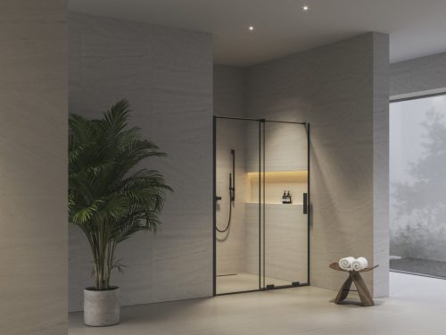 RODP2 120 zuhanyajtó fekete+transparent