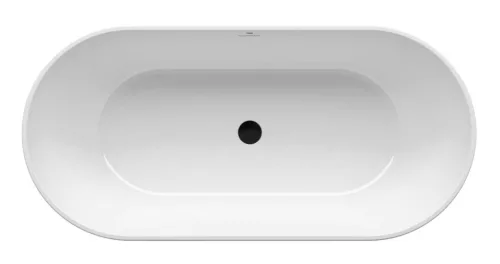 Freedom O 169x80, akrilkád, fehér szabadonálló, fehér/fekete/króm lefolyó