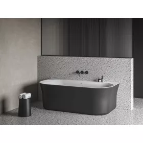   Ravak Ypsilon Wall 178x86, akrilkád, fekete/fehér, szabadonálló, fekete lefolyó XC00100057