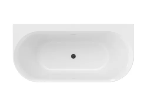 Ravak Ypsilon Wall 178x86, akrilkád, fekete/fehér, szabadonálló, fekete lefolyó XC00100057