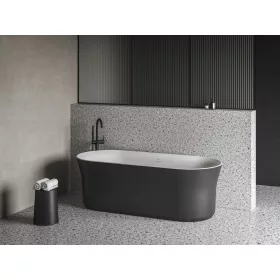   Ravak Ypsilon 180x80, akrilkád, fekete/fehér, szabadonálló, fekete lefolyó XC00100058