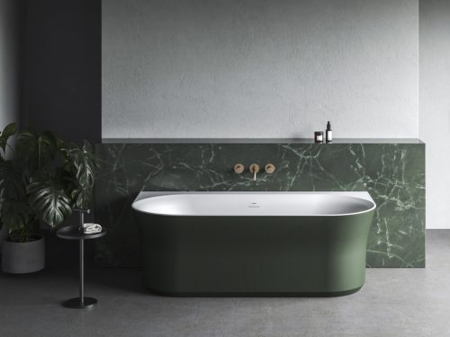 Ravak Ypsilon Wall 178x86, akrilkád, Grey Green/fehér, szabadonálló, fehér lefolyó XC00100064