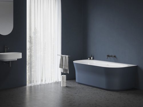 Ravak Ypsilon Wall 178x86, akrilkád, Deepsea Blue/fehér, szabadonálló, fehér lefolyó XC00100070