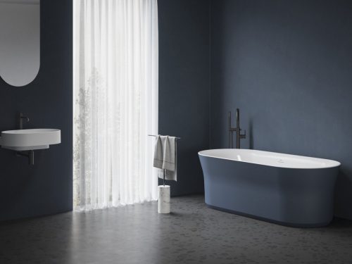Ravak Ypsilon 180x80, akrilkád, Deepsea Blue/fehér, szabadonálló, fehér lefolyó XC00100071