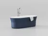 Ravak Ypsilon 180x80, akrilkád, Deepsea Blue/fehér, szabadonálló, fehér lefolyó XC00100071
