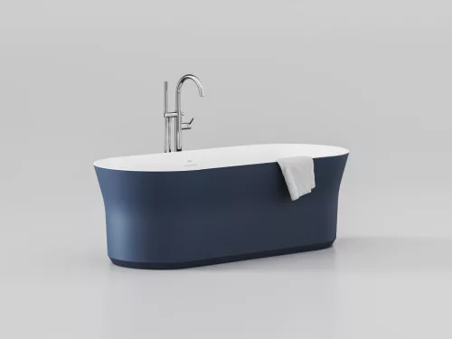 Ravak Ypsilon 180x80, akrilkád, Deepsea Blue/fehér, szabadonálló, fehér lefolyó XC00100071