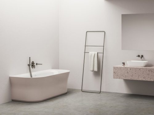 Ravak Ypsilon Wall 178x86, akrilkád, Alabaster Pink/fehér, szabadonálló, fehér lefolyó XC00100084