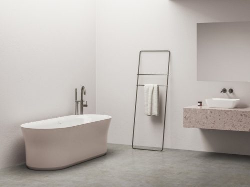 Ravak Ypsilon 180x80, akrilkád, Alabaster Pink/fehér, szabadonálló, fehér lefolyó XC00100085