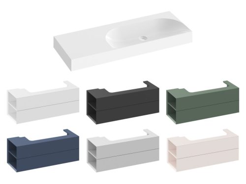 Ravak Lite 120/80 mosdó bal fehér, túlfolyó és csaptelep furat nélkül XJXL1312000